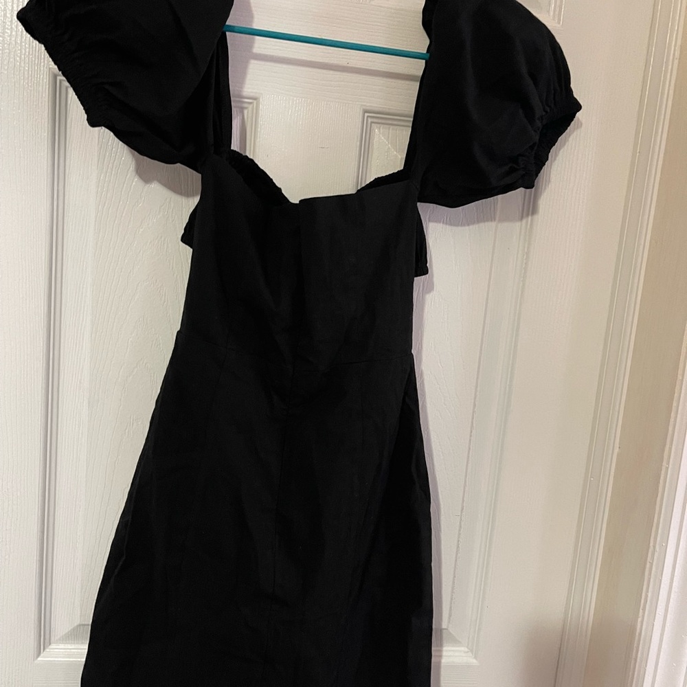 NWT Beauty Mode Cut Out Bodycon mini dress square neck,puff sleeves,back zipper - Picture 3 of 7